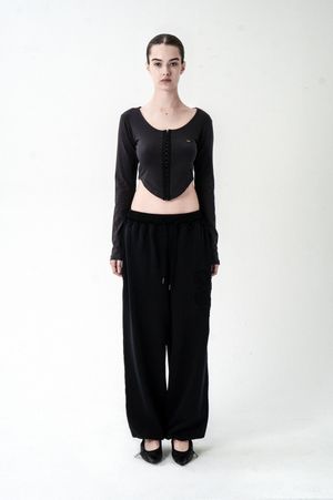 TAPE CUTTING LONG SLEEVE CHARCOAL