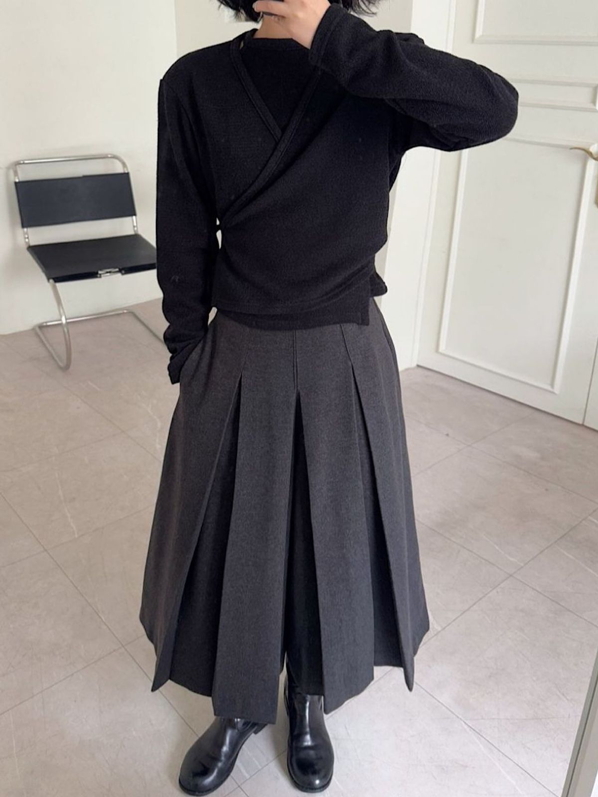 아포엠(APOEM) Wool Skirt Pants - 2colors