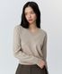 우먼즈 에센셜 브이 넥 니트 [그레이쉬 베이지]