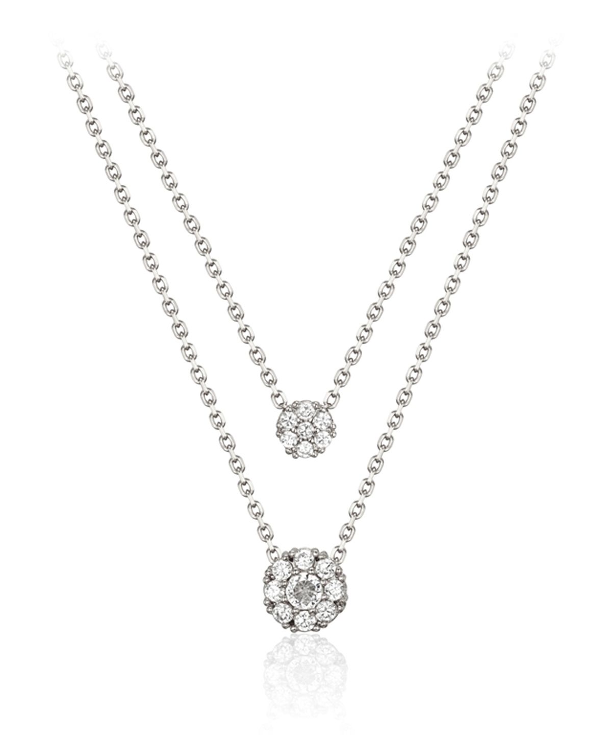 엘르주얼리(ELLEJEWELRY) 더블 스톤 두줄 레이어드 목걸이 ELBRNN245 (14K GOLD PLATED)