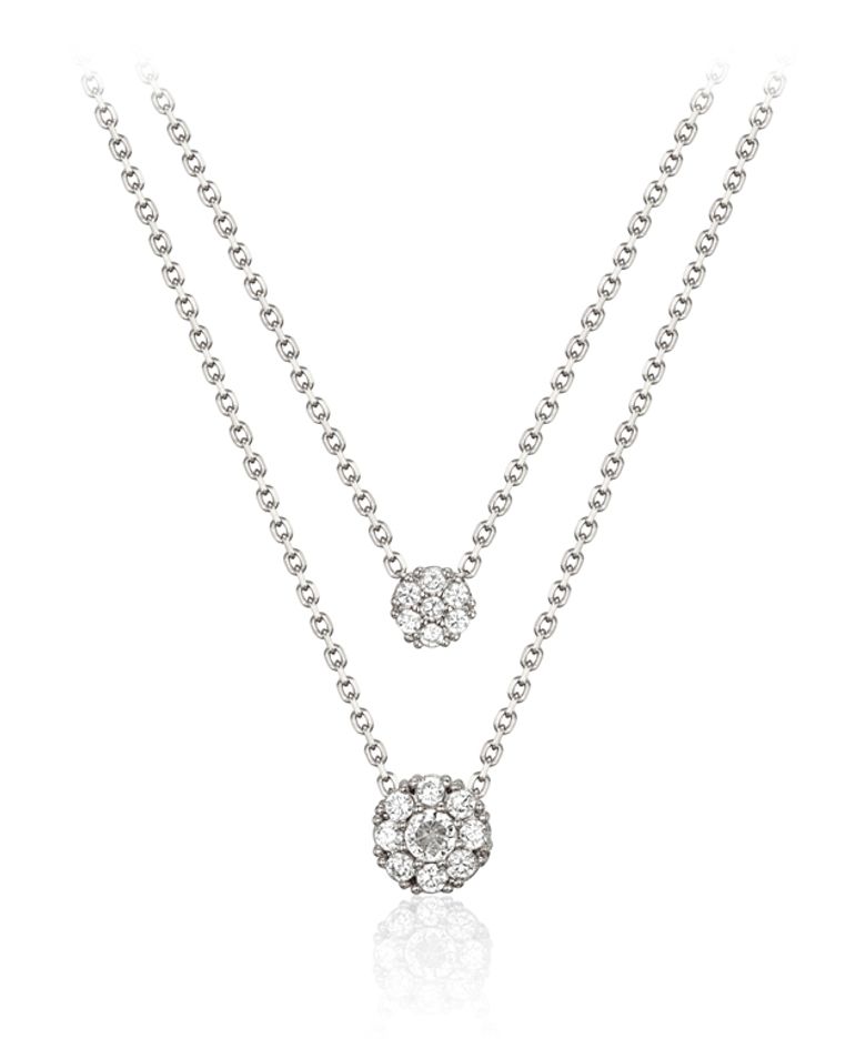 더블 스톤 두줄 레이어드 목걸이 ELBRNN245 (14K GOLD PLATED)