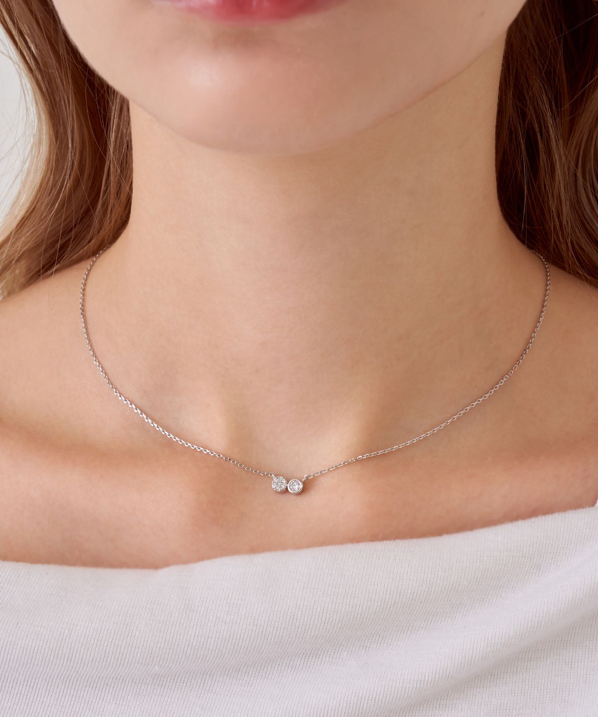 엘르주얼리(ELLEJEWELRY) 더블 써클 목걸이 ELBRNN243 (14K GOLD PLATED)