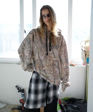 BRUSHED LOGO BIG HOODIE REAL TREE