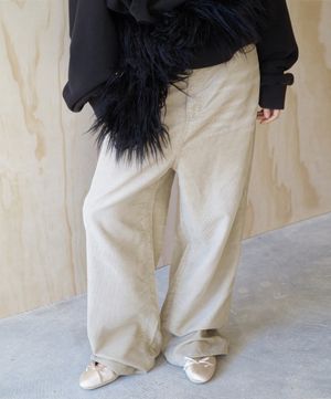 WASHED CORDUROY BAGGY PANTS DESERT
