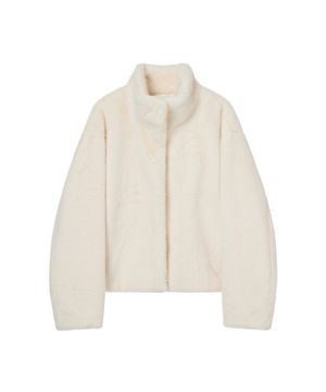 하이넥 크롭 페이크 퍼자켓 OF6XMB080