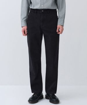 [시티 워커스] 테이퍼드 데님 팬츠 [워시드 블랙]