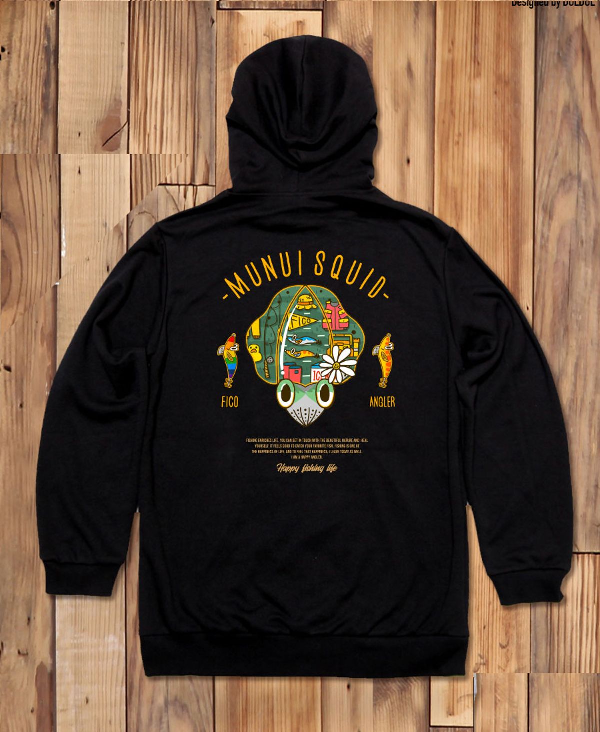 돌돌(DOLDOL) FICO-HOODY-276 익스트림 낚시 브랜드 피코앵글러 무늬오징어 후드티