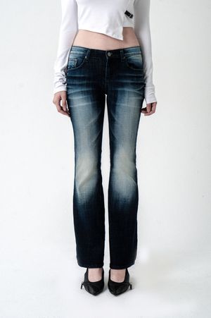 NIGHT WASHING DENIM PANTS DEEP BLUE