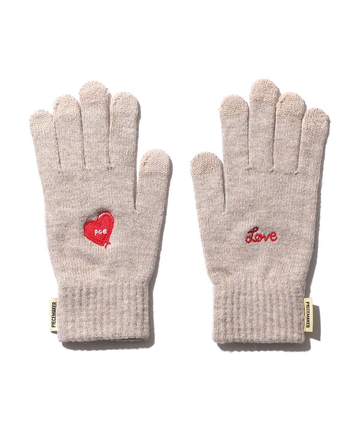 피스메이커(PIECE MAKER) LOVE HEART SMART GLOVES (OATMEAL)