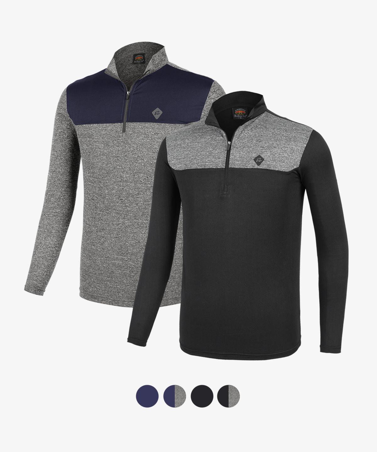 엑스트라스포티(EXTRASPORTY) [2PACK] 넘버원 남성 긴팔 집업 티셔츠 4 Colors