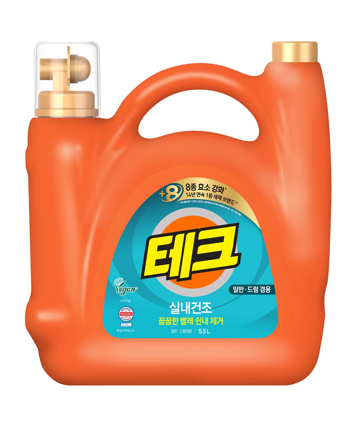 테크(TECH) 실내건조 액체세제 일반드럼 겸용 액체세제 대용량 5.5L