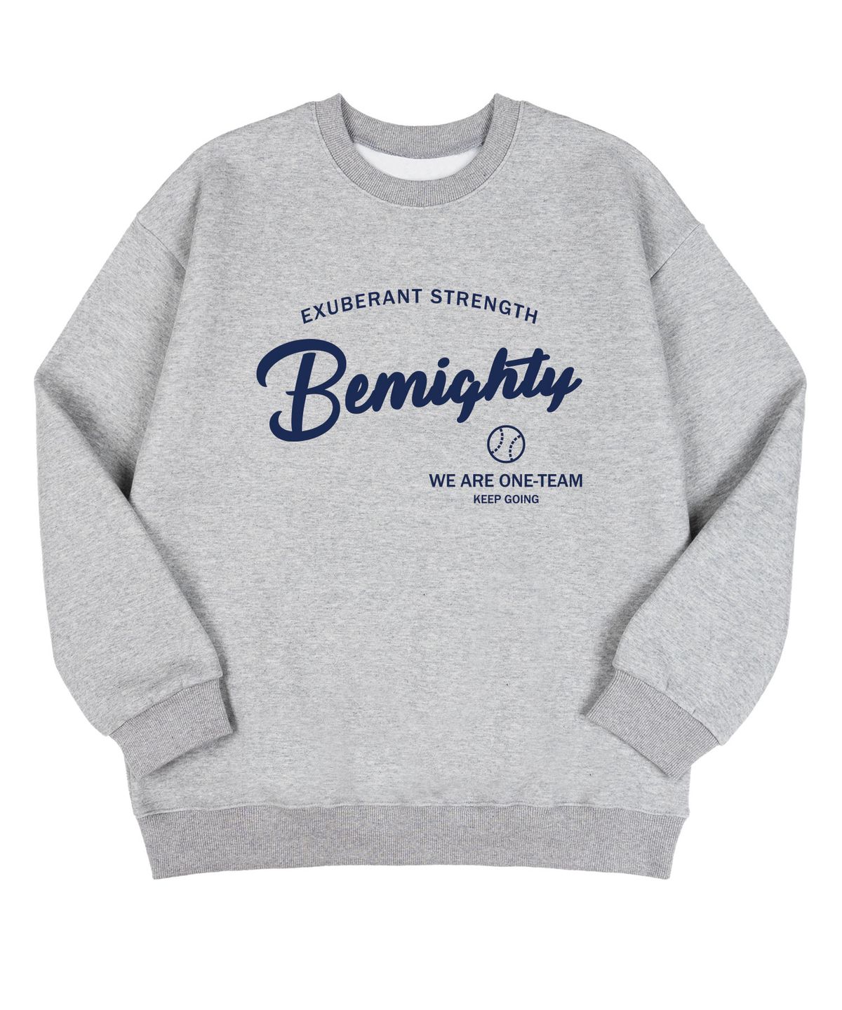 비마이티(BEMIGHTY) 원팀 레터링 기모 오버핏 스웨트셔츠 [멜란그레이]
