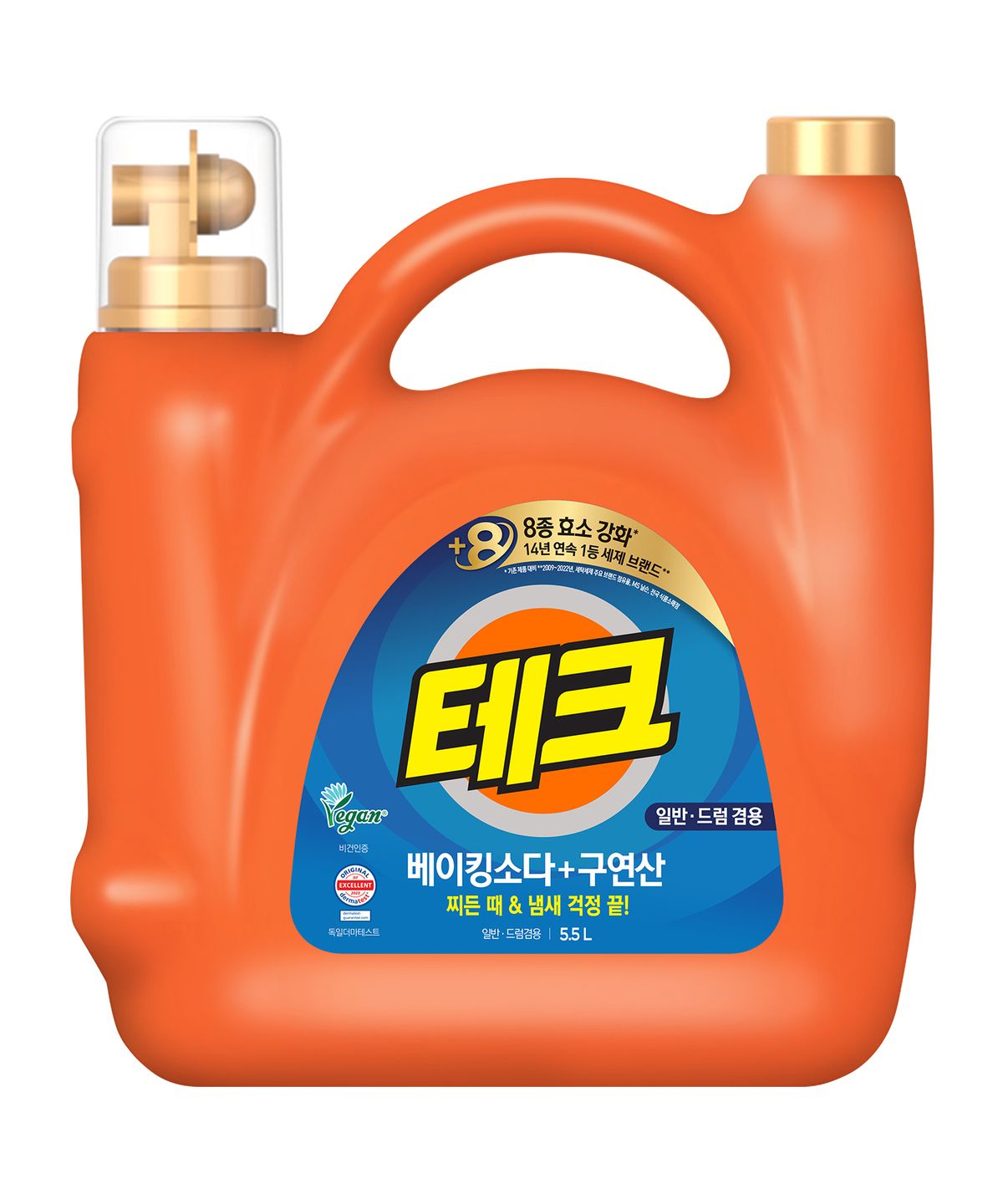 테크(TECH) 베이킹소다+구연산 일반드럼 겸용 액체세제 대용량 5.5L
