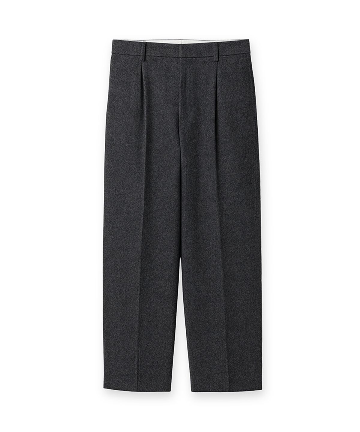 에든버러클럽(EDINBURGH CLUB) ONE-TUCK WIDE FIT WOOL BLENDED PANTS [CHARCOAL]