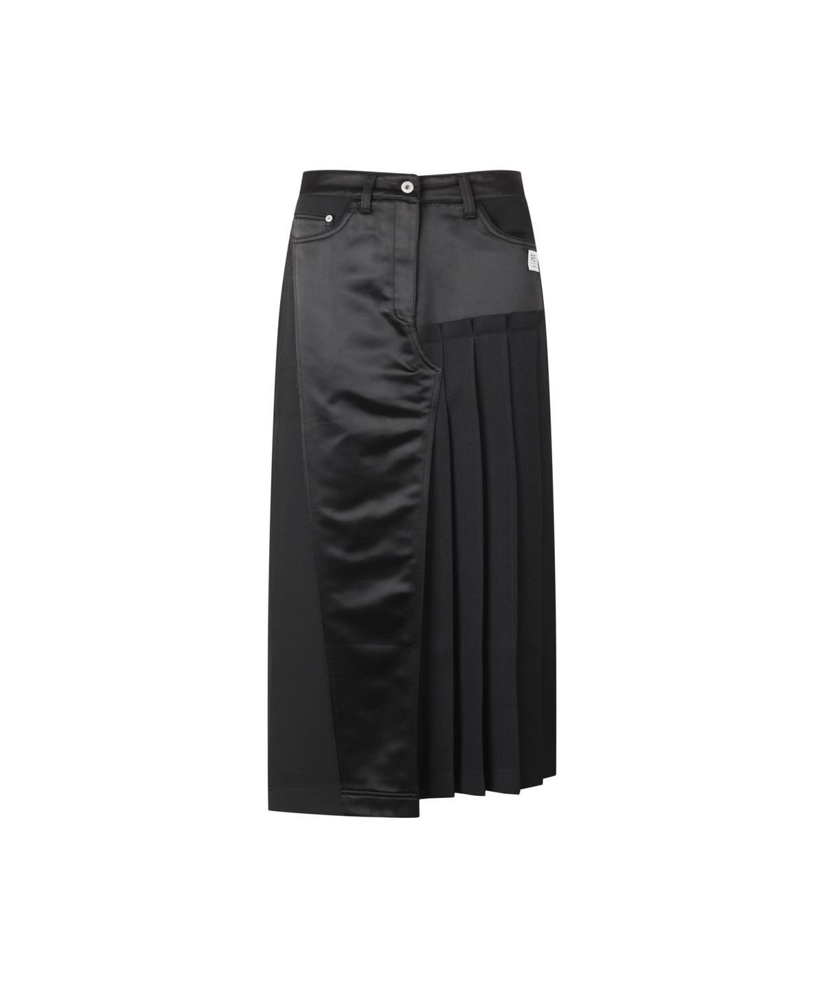래코드(RECODE) Asymmetric Pleats Half Satin Skirt RQKAA25550BKX