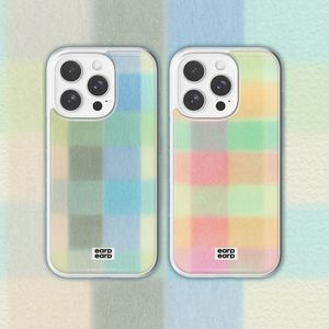 [갤럭시 S26 추가]파스텔 체크 에폭시 실버 범퍼 케이스 기본/맥세이프-2TYPE