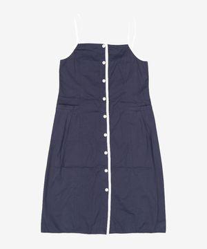 코튼 배색 슬리브리스 원피스  네이비 (353471KY1R) M