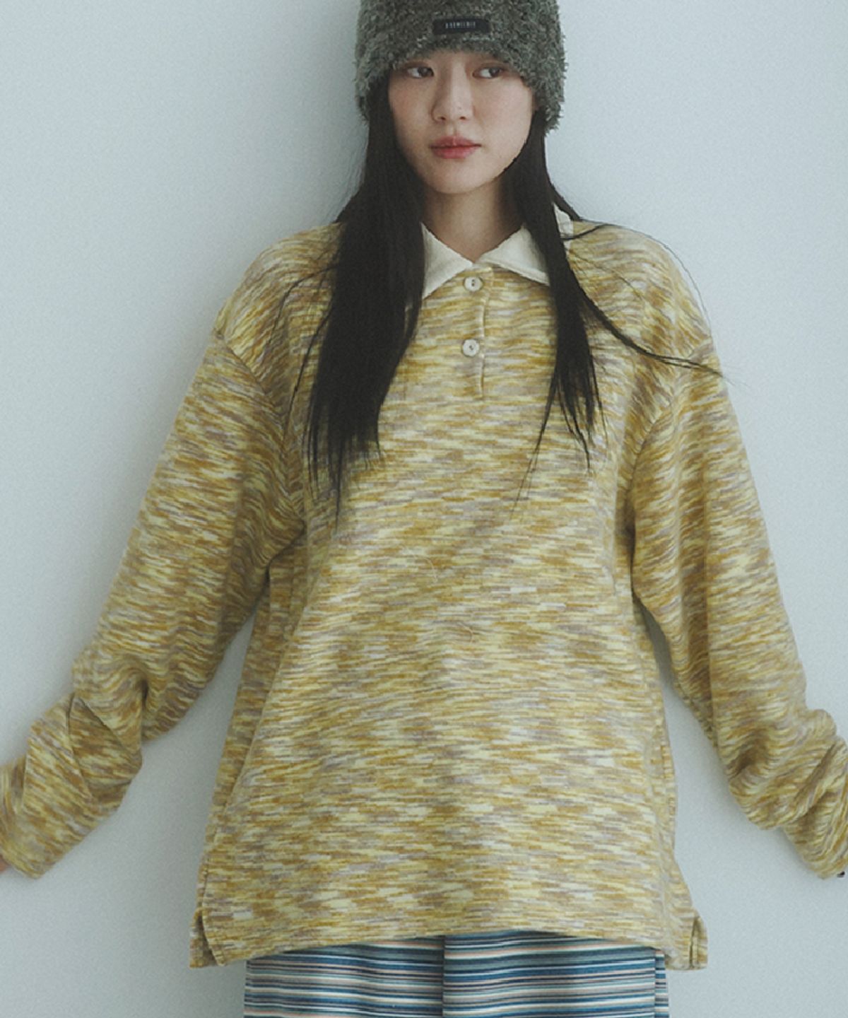쿠키시(KOOKEESEE) 마블 스트라이프 카라티 (옐로우)