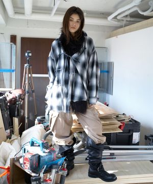 TIE OMBRE CHECK SHIRTS BLACK