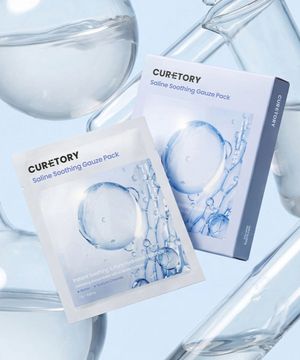 트러블 진정 붉은기 완화 큐어토리 식염수 진정 거즈 팩 (10매입)