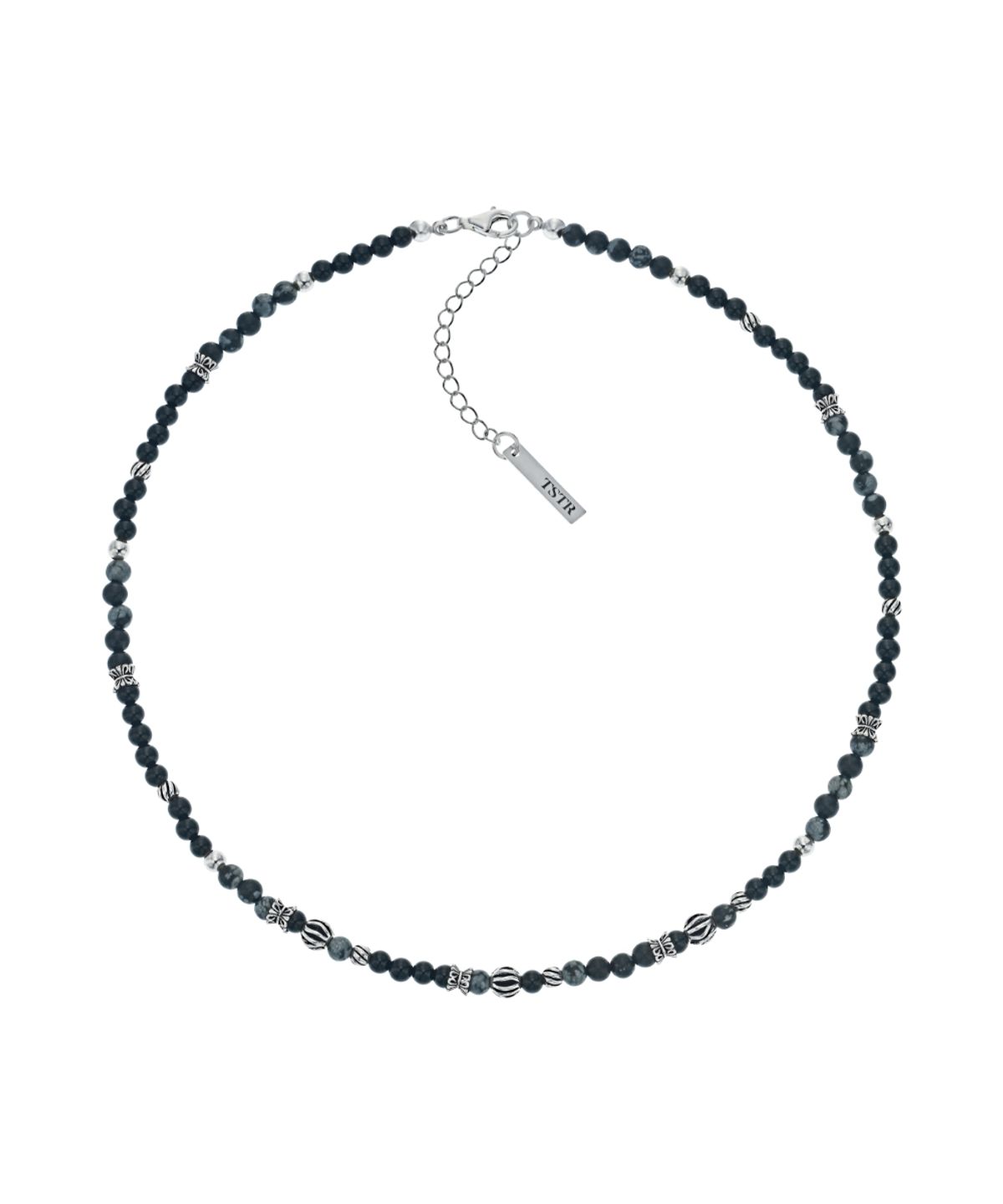 더스틸룸(THESTILLROOM) [SILVER] #N2501 Black bead necklace