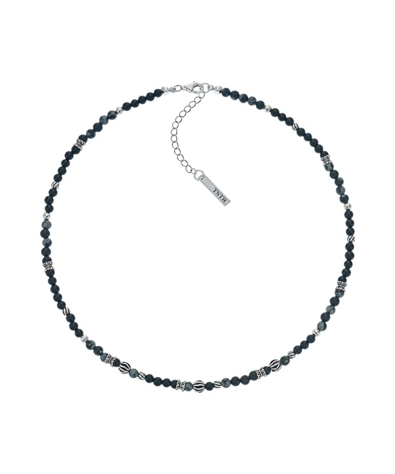[SILVER] #N2501 Black bead necklace