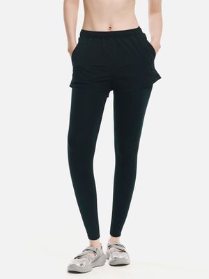 우먼 에센셜 9부 레깅스 쇼츠 블랙 (B6SWWLP005BLK)