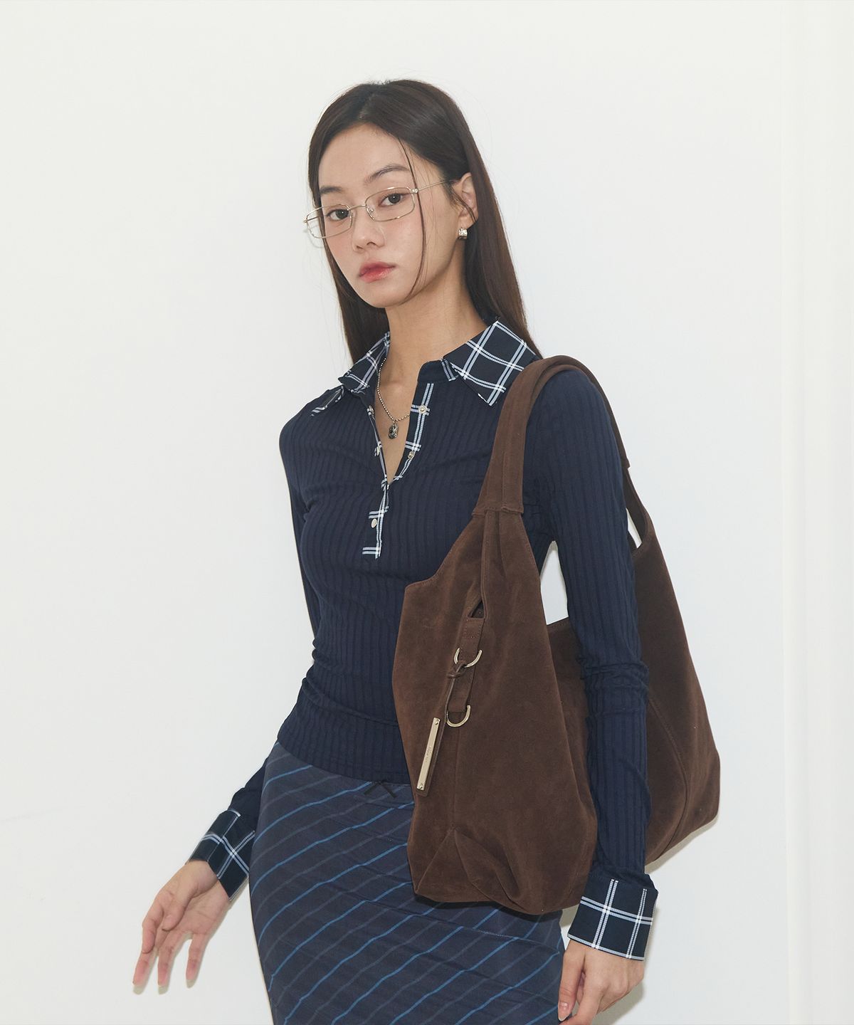 졸리(JOLLY) CALLA BAG 칼라백 - SUEDE DARK BROWN