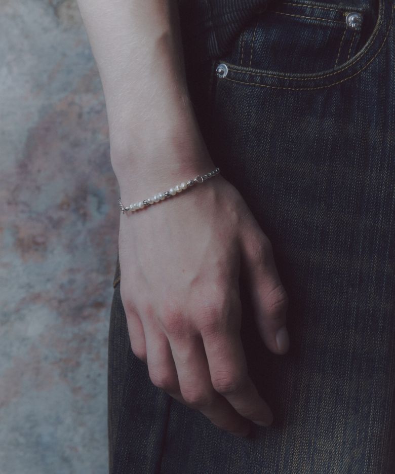 [SILVER] #B2518 Pearl half bracelet