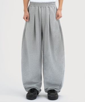 벌룬 커브드 스웨트 팬츠 그레이