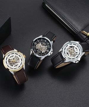 TORSO 토르소 T608L 아레스 스켈레톤 오토매틱 다이아몬드 워치 남자 가죽 시계