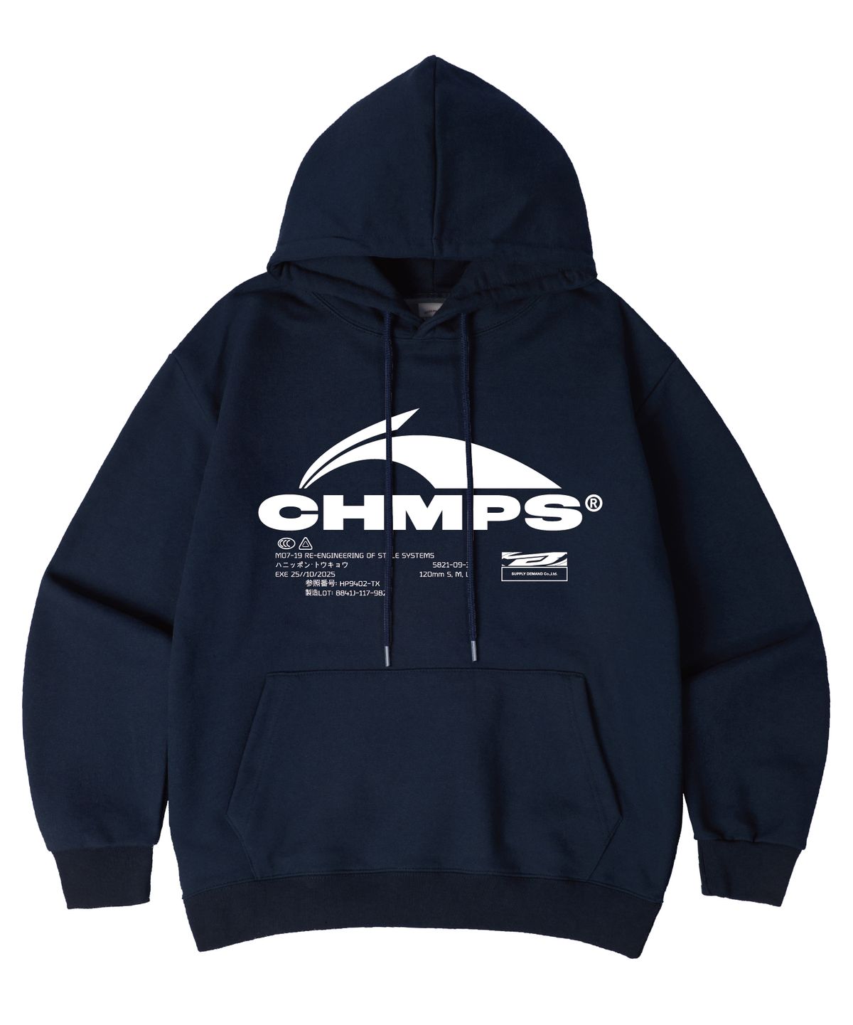 본챔스(BORN CHAMPS) [3 COLORS] CHMPS EVOLVE 오버핏 후드 티셔츠 B25FT08 [기모/NO기모]