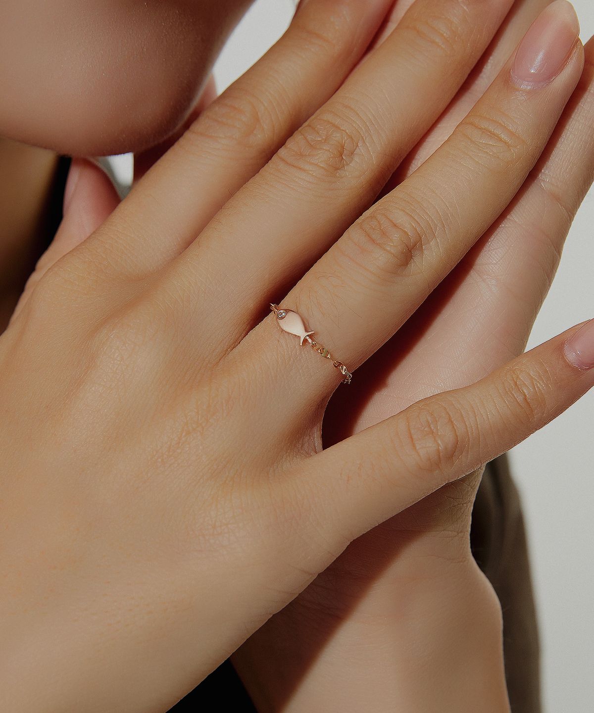 엘렌쥬얼리(HELENE JEWELRY) 14K 18K  비바 체인 다비 물고기 체인 반지