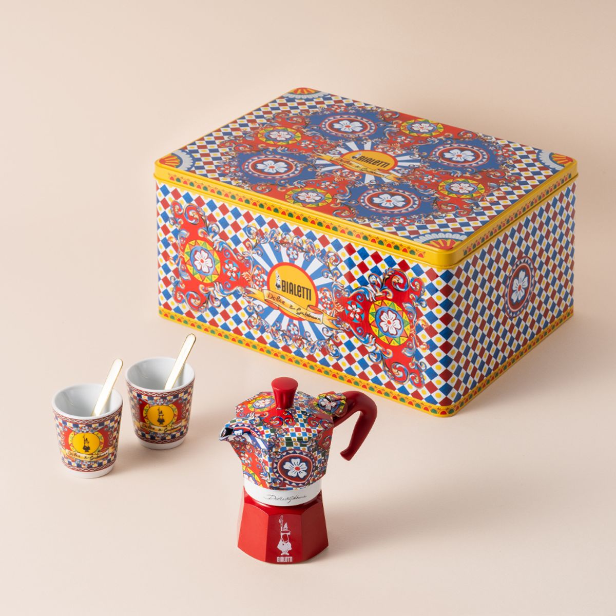 비알레띠(BIALETTI) 비알레띠 돌체앤가바나 시칠리안 모카 2컵 & 샷잔 머들러 기프트 박스