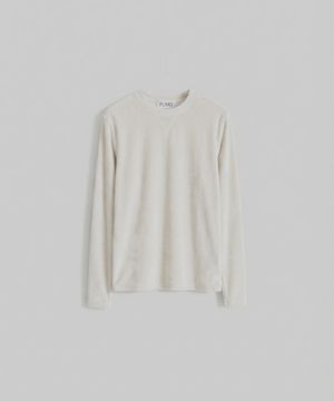 벨로아 긴팔 탑 [아이보리]