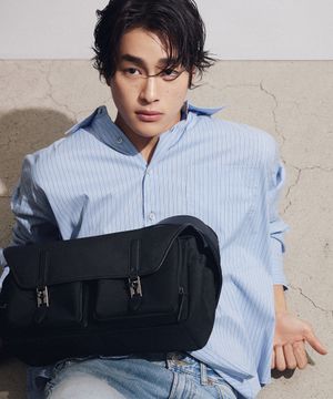 Hey Double Pocket Cordura Shoulder M (헤이 더블 포켓 코듀라 숄더 미듐) Black