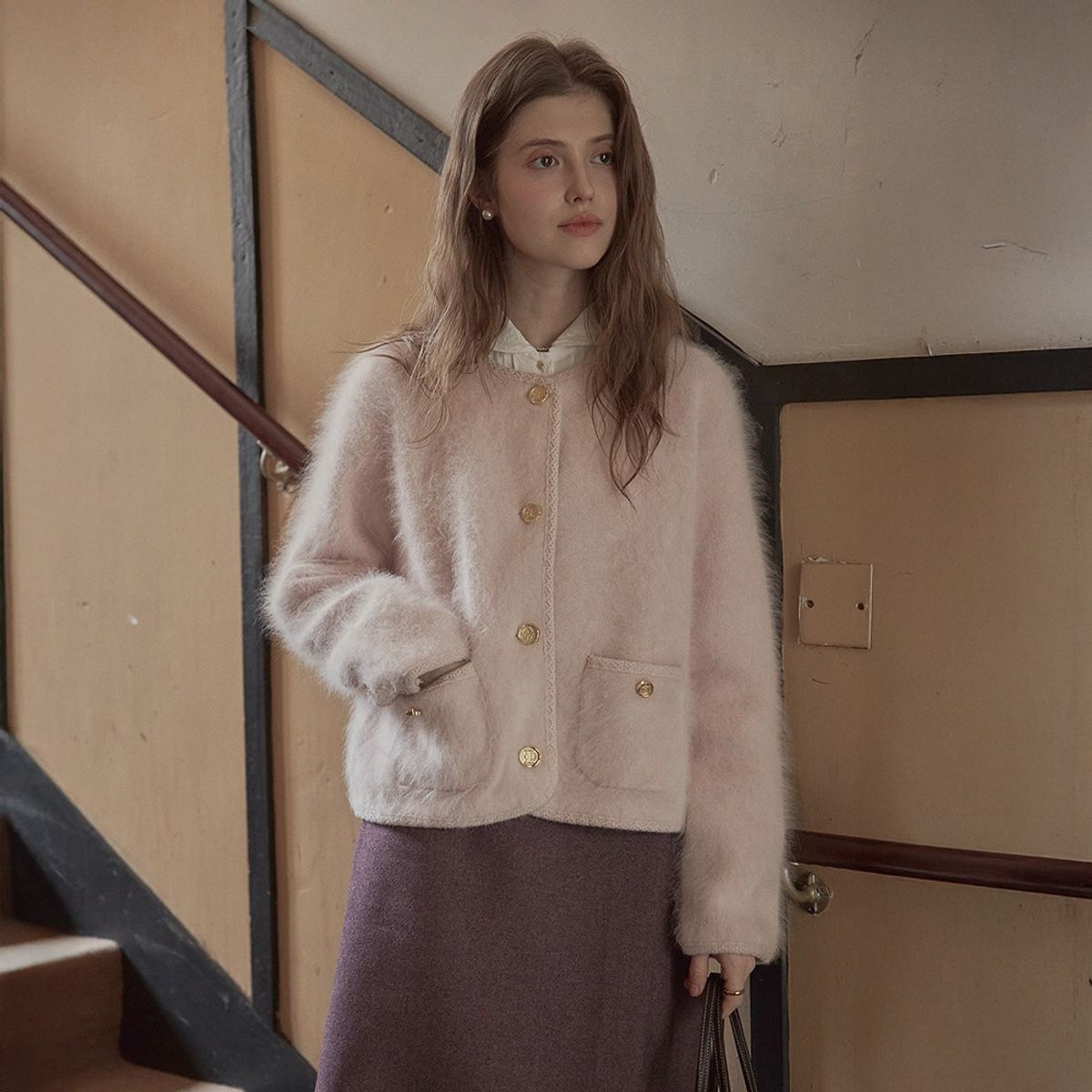 프라우드 마리(PROUD MARY) PM_Soft pink fluffy jacket