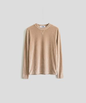 벨로아 긴팔 탑 [베이지]