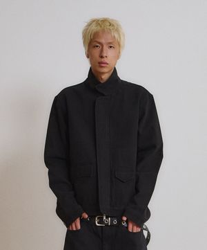 High Neck Oblique Pocket Jacket