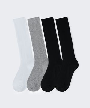 우먼즈 리브드 슬라우치 삭스 4팩 [모노]