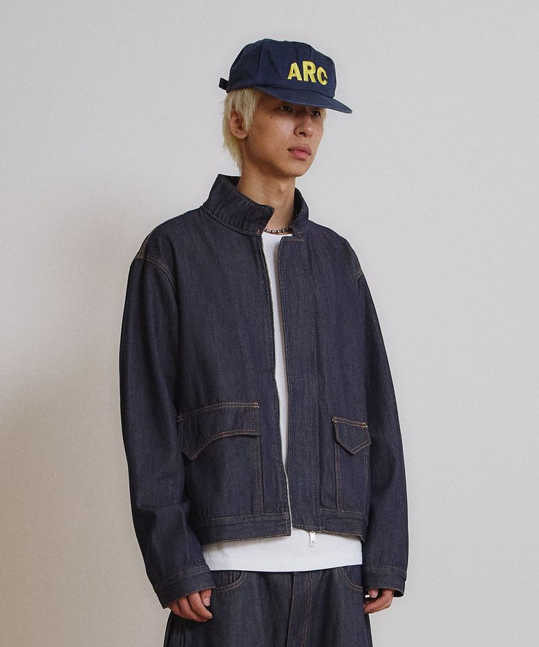 High Neck Oblique Pocket Jacket