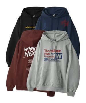 [2PACK] WILD 그래픽 오버핏 후드_4 Style