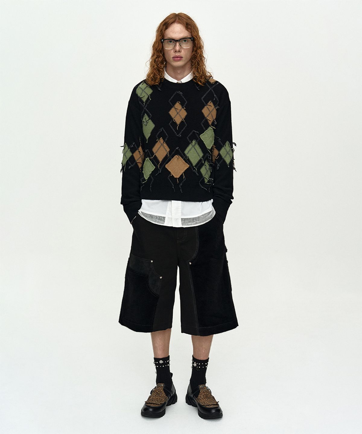 앤더슨벨(ADSB ANDERSSON BELL) TOM ARGYLE CREW-NECK SWEATER atb1415m(BLACK)