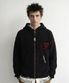 UNISEX HEART LOGO HOOD ZIP-UP SWEATER atb1420u(BLACK)