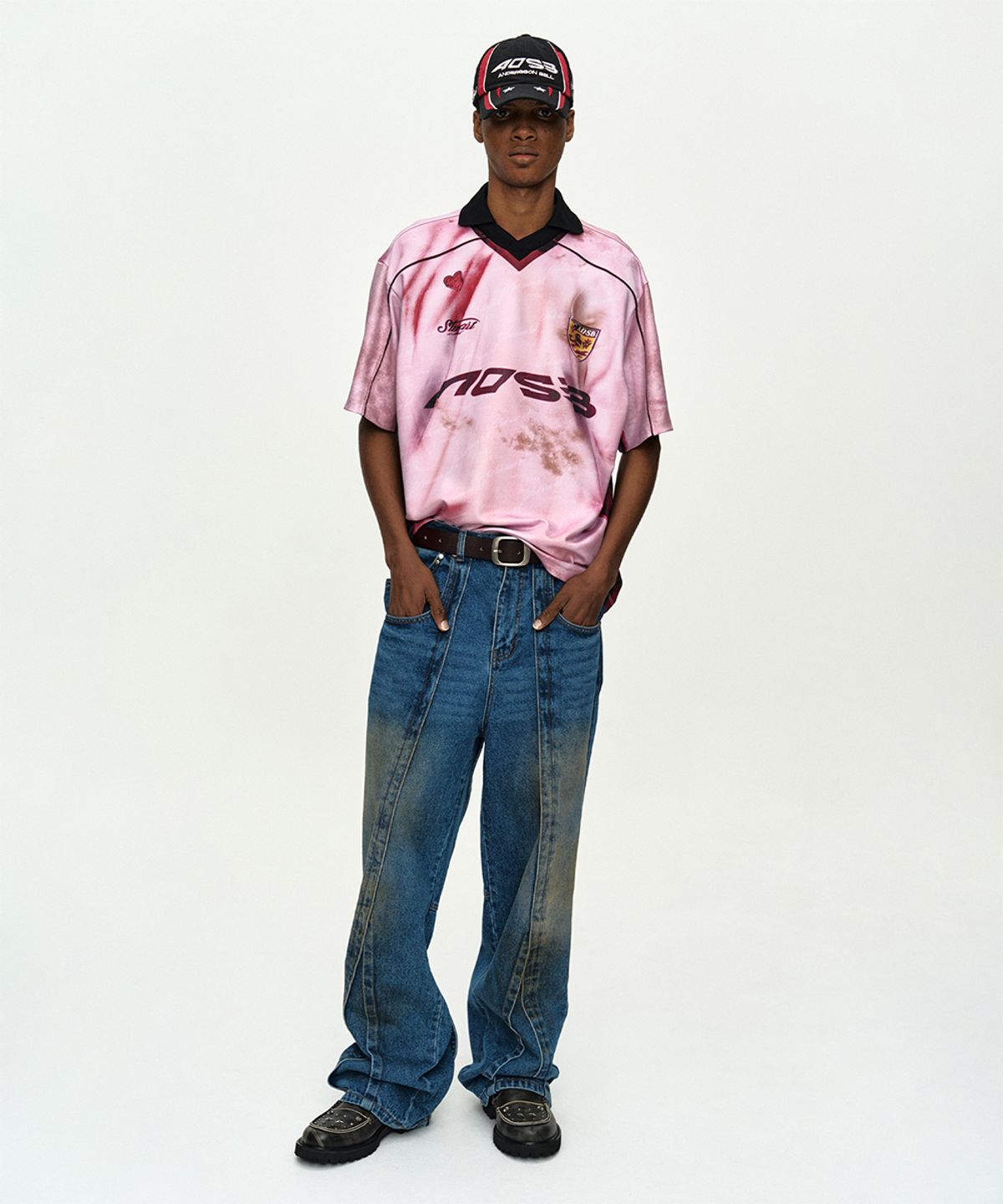 앤더슨벨(ADSB ANDERSSON BELL) UNISEX LAYERED WIDE-LEG JEANS apa865u(BLUE)