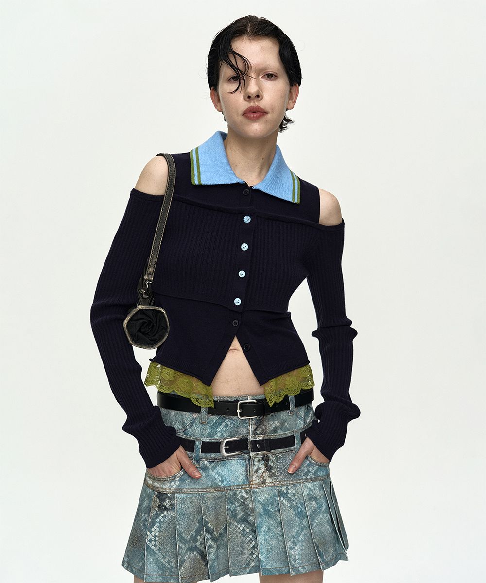 MUSINSA | ANDERSSON BELL LAYERED OFF-SHOULDER COLLAR TOP atb1481w