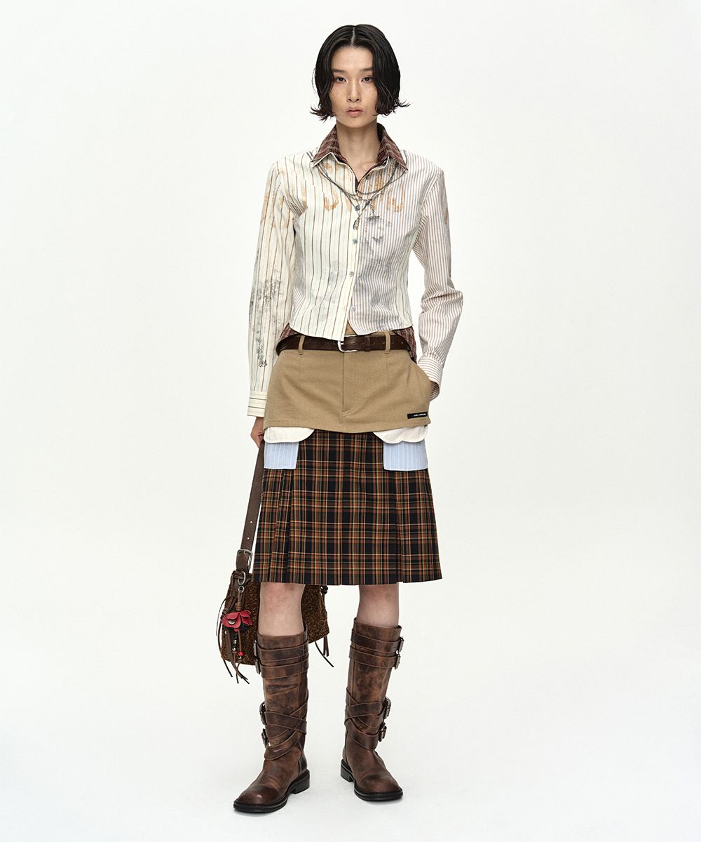 MUSINSA公式 | ANDERSSON BELL DOUBLE LAYERED PLEATS SKIRT apa885w