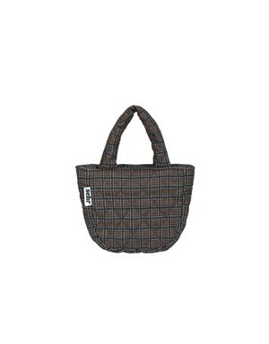 Padded Check Petit Tote Bag (Brown)