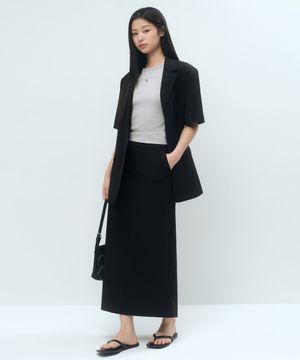 [쿨탠다드] 우먼즈 스트레이트 맥시 스커트 [블랙]