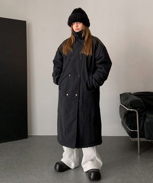 High-neck Padded Long Field Coat (2colors)